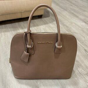 Adrienne Vittadini Beige Satchel Double Handle Shoulder Tote Bag